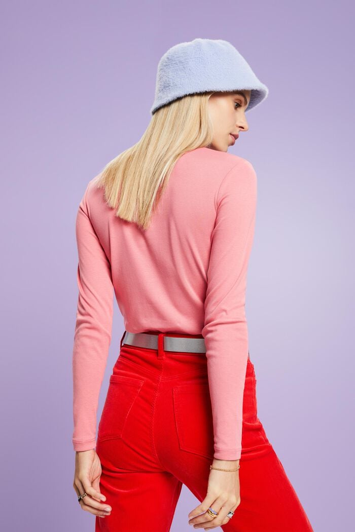 Cotton Jersey Longsleeve Top, PINK, detail image number 3