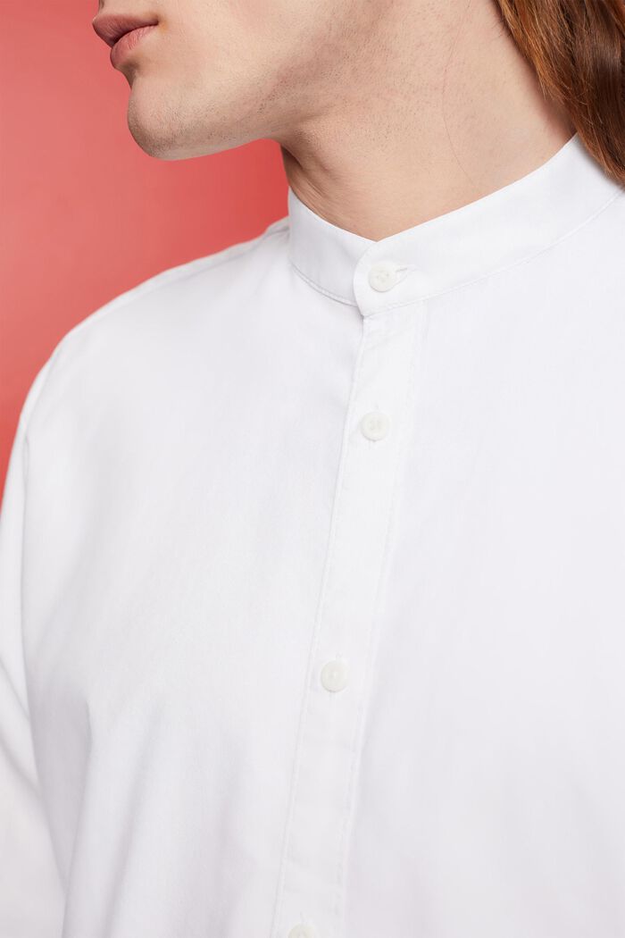 Slim fit shirt with band collar, WHITE, detail image number 2