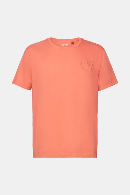 T-shirt with a stitched logo, 100% cotton