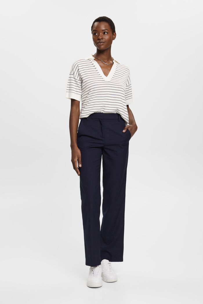 High-rise wide leg trousers, NAVY, detail image number 5