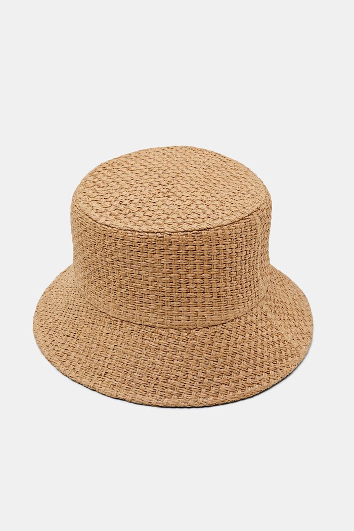 Basket Weave Bucket Hat, CAMEL, detail image number 0