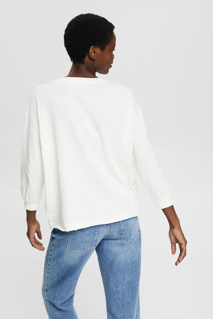 Top with 3/4 sleeves, OFF WHITE, detail image number 3