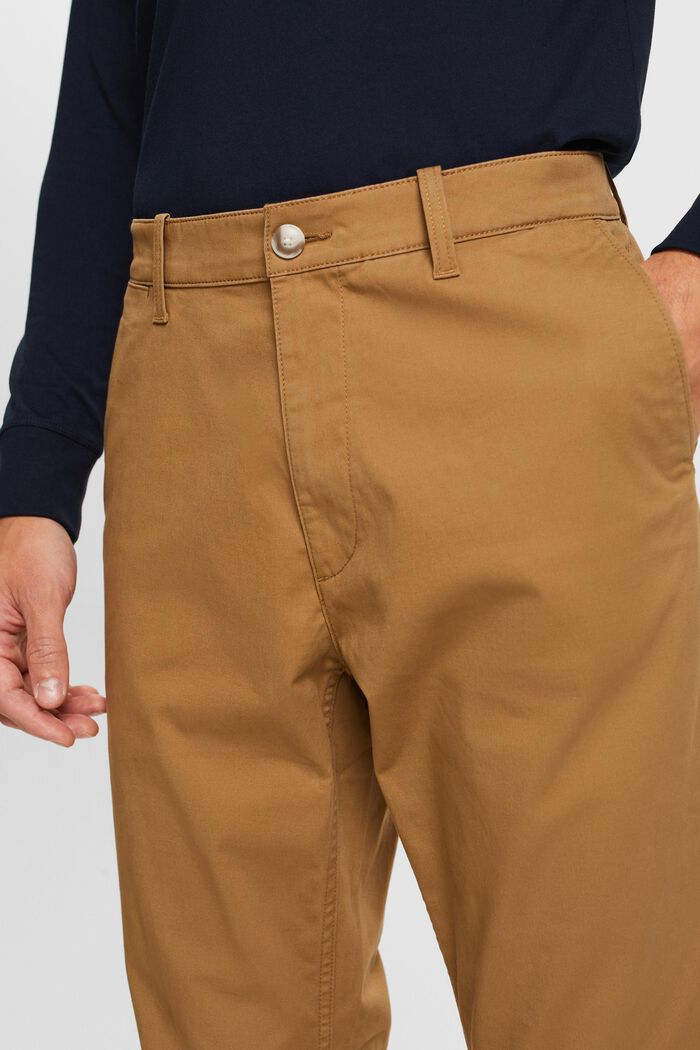 Cotton-Twill Straight Chinos, CAMEL, detail image number 2