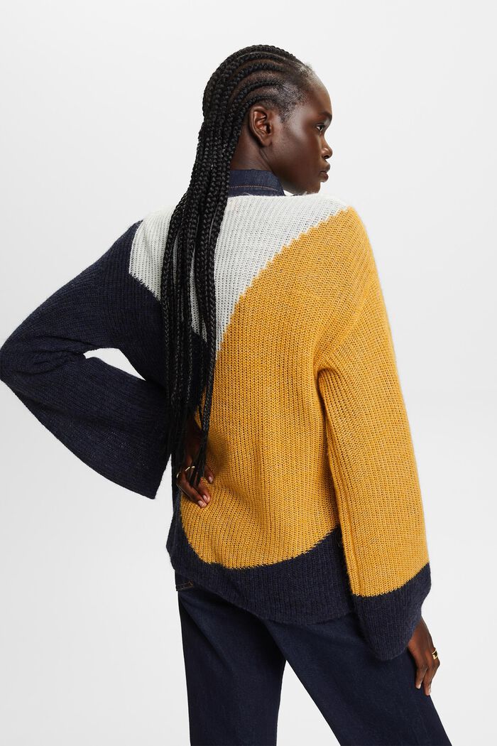 Colourblock jumper, wool blend, BRASS YELLOW, detail image number 3