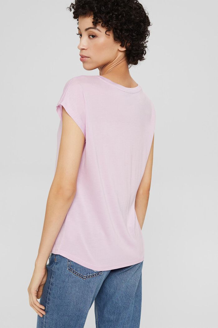 Made of TENCEL™: T-shirt with a rounded hem, LILAC, detail image number 3
