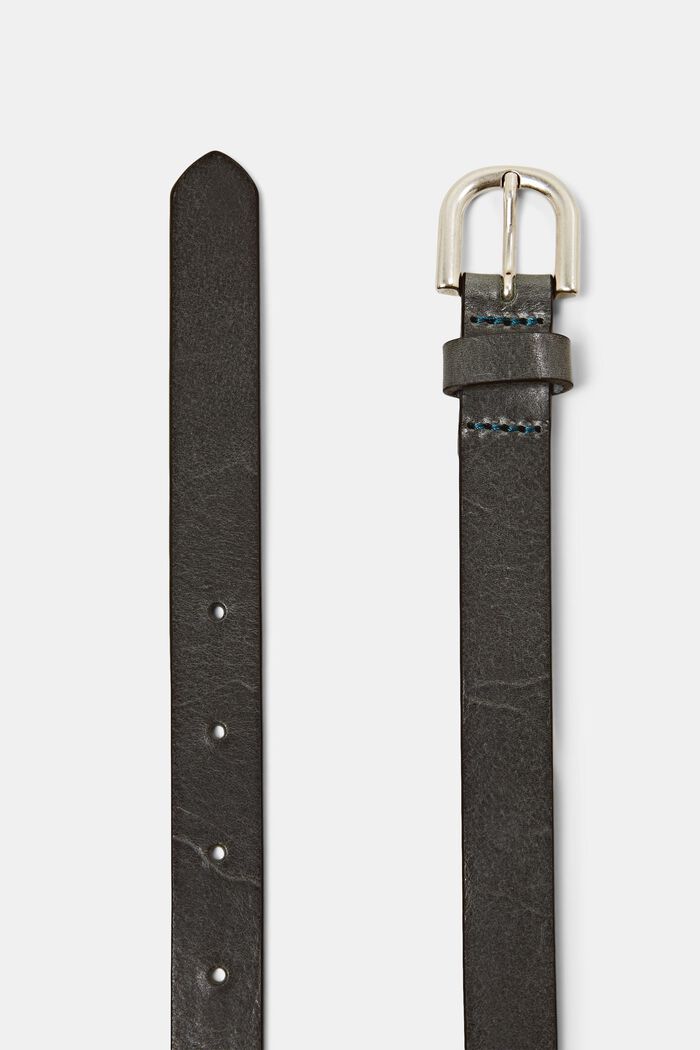 Skinny Leather Belt, DARK TEAL GREEN, detail image number 1
