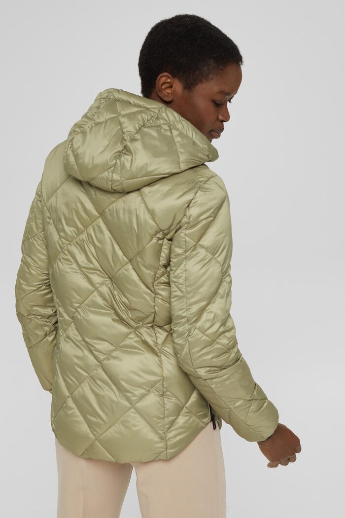Recycled: Quilted jacket with an adjustable hood, LIGHT KHAKI, detail image number 3