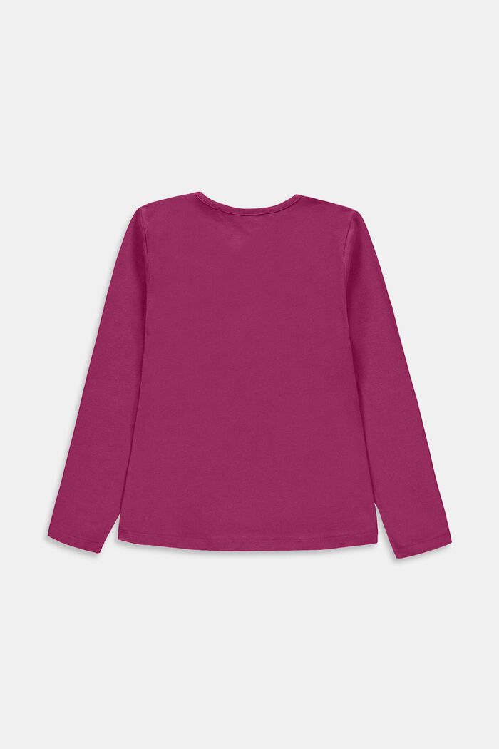 Long sleeve top with a large print, BERRY PURPLE, detail image number 1