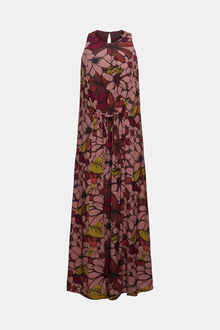 Floral maxi dress with LENZING™ ECOVERO™, TERRACOTTA, overview