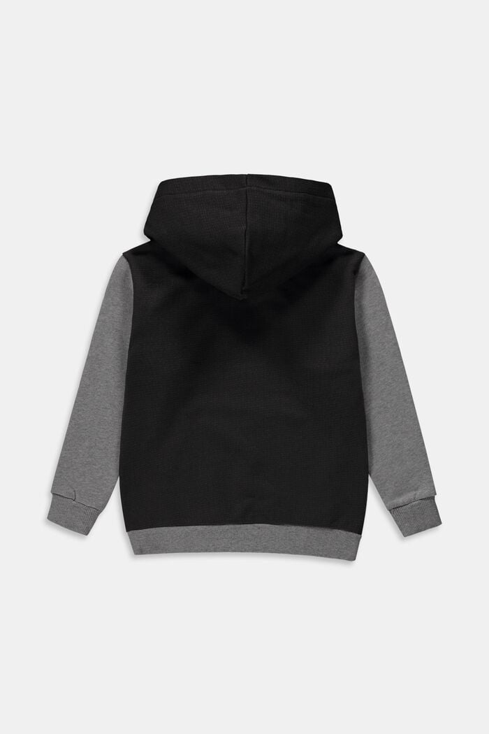 Two-tone hoodie made of 100% cotton, DARK GREY, detail image number 1