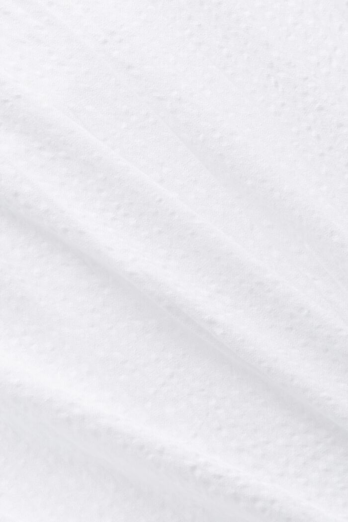 Striped Cotton V-Neck Blouse, WHITE, detail image number 4