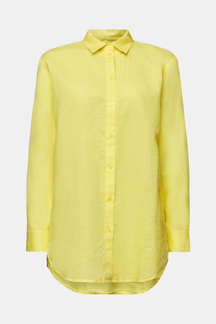 Linen-Cotton Shirt, PASTEL YELLOW, detail image number 6