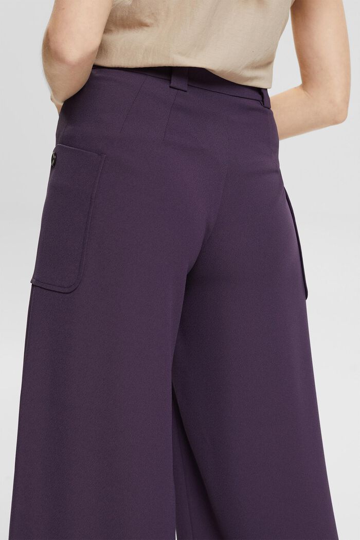Cropped wide-leg trousers, DARK PURPLE, detail image number 3