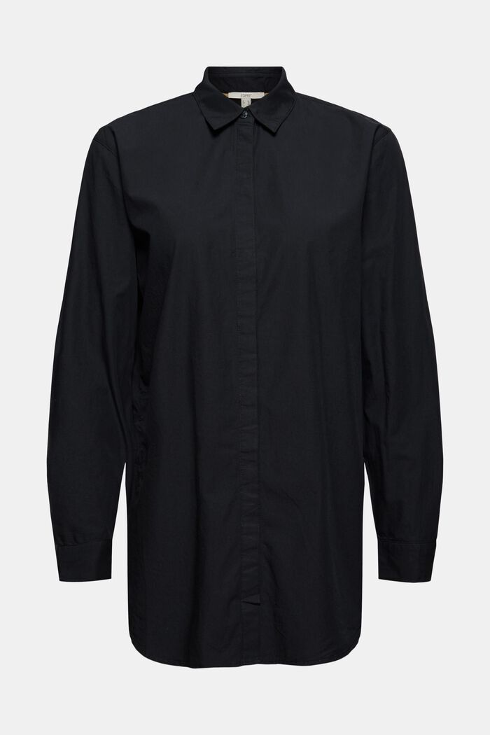 Long blouse made of 100% organic cotton, BLACK, detail image number 6