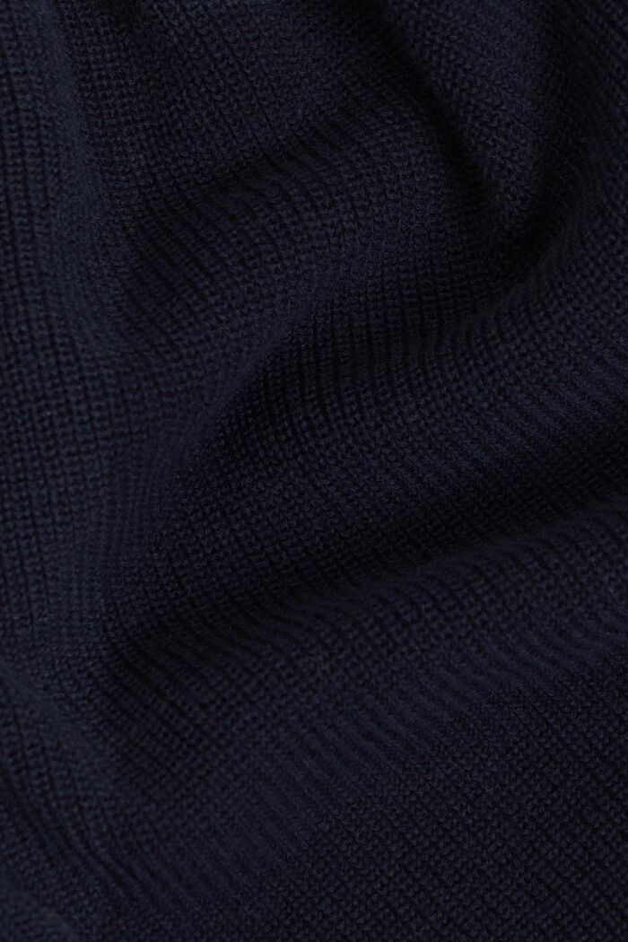 Rollneck Batwing Rib-Knit Sweater, NAVY, detail image number 5