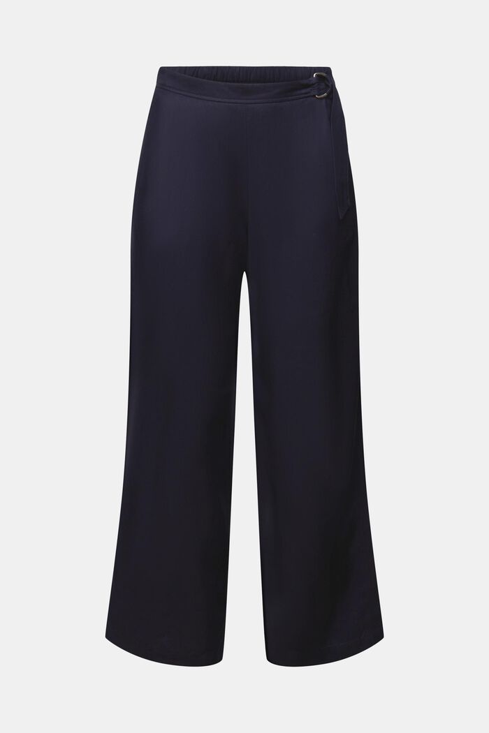 Belted Woven Wide Leg Pants, NAVY, detail image number 6