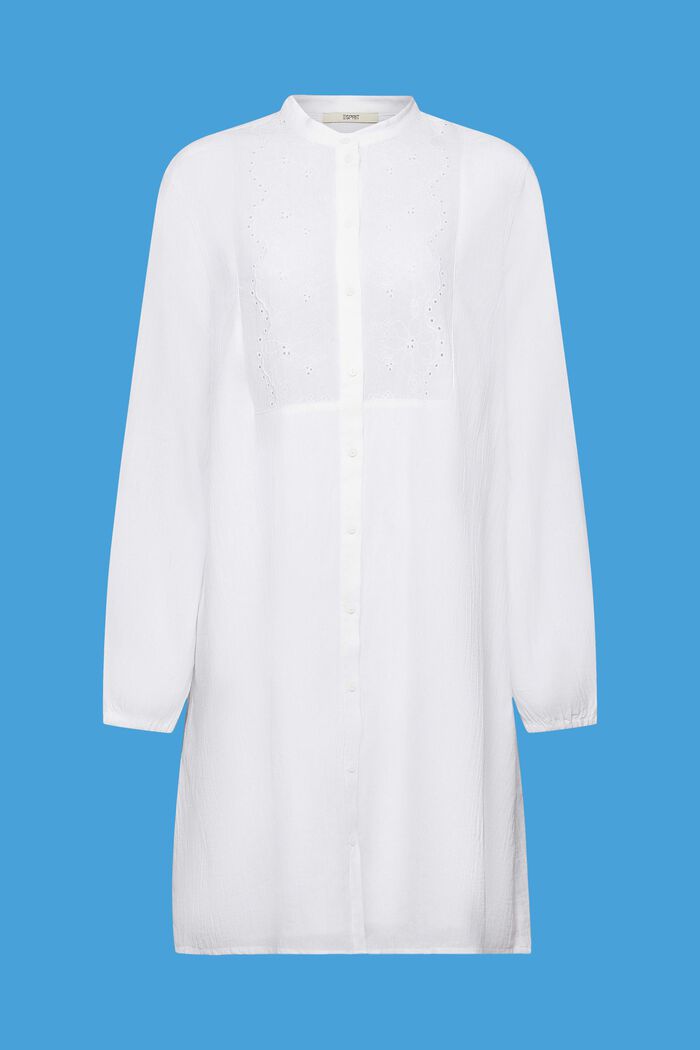 Embroidered shirt dress, WHITE, detail image number 6