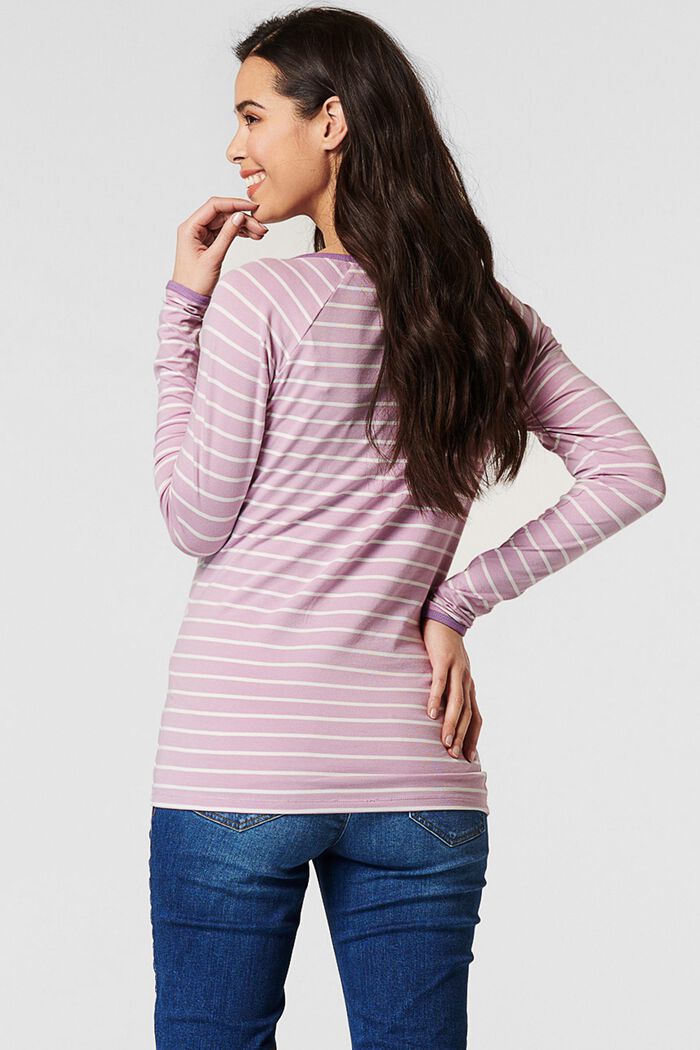 Nursing-friendly long sleeve top made of organic cotton, PALE PURPLE, detail image number 1