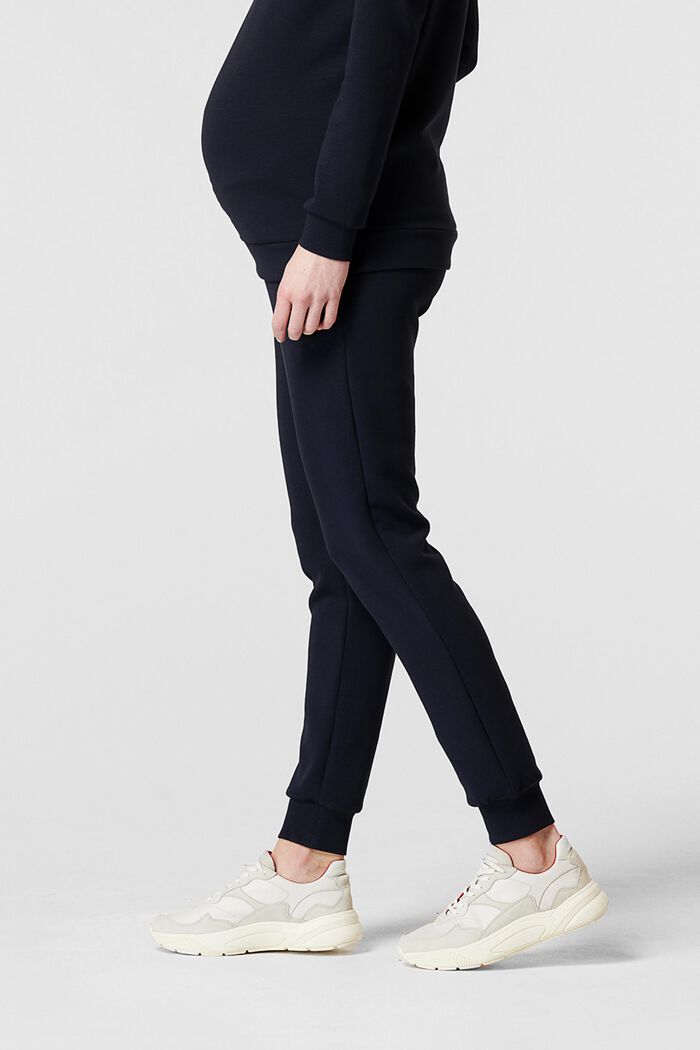 Trousers in compact sweatshirt fabric with over-bump waistband, NIGHT SKY BLUE, detail image number 3