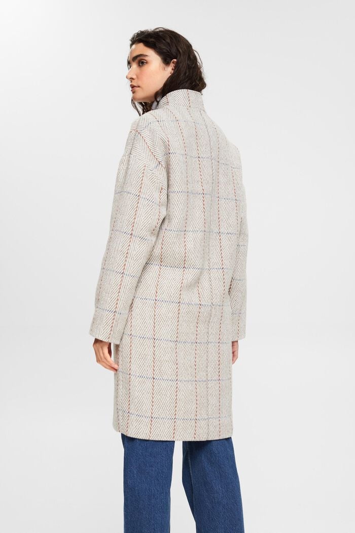 Patterned wool blend coat, LIGHT GREY, detail image number 3