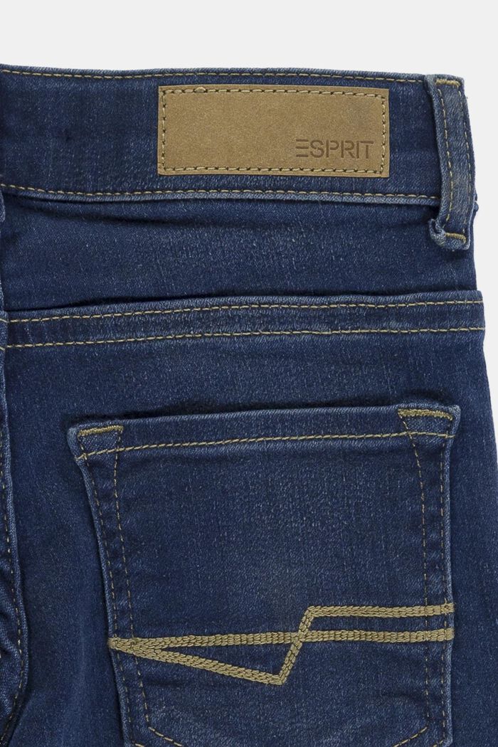 Washed stretch jeans with an adjustable waistband, BLUE LIGHT WASHED, detail image number 2