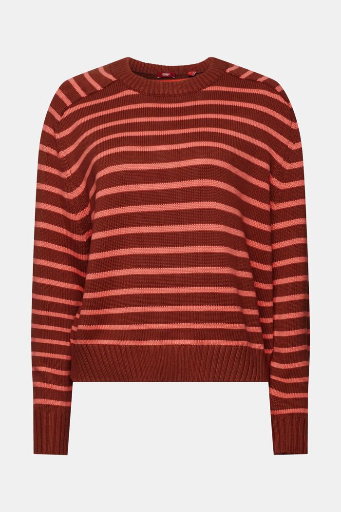 Striped jumpers, 100% cotton, RUST BROWN, detail image number 7
