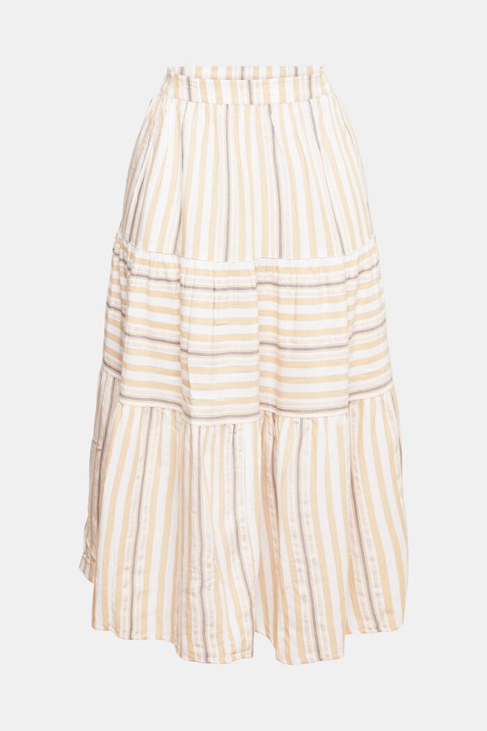 Striped midi skirt, WHITE, overview