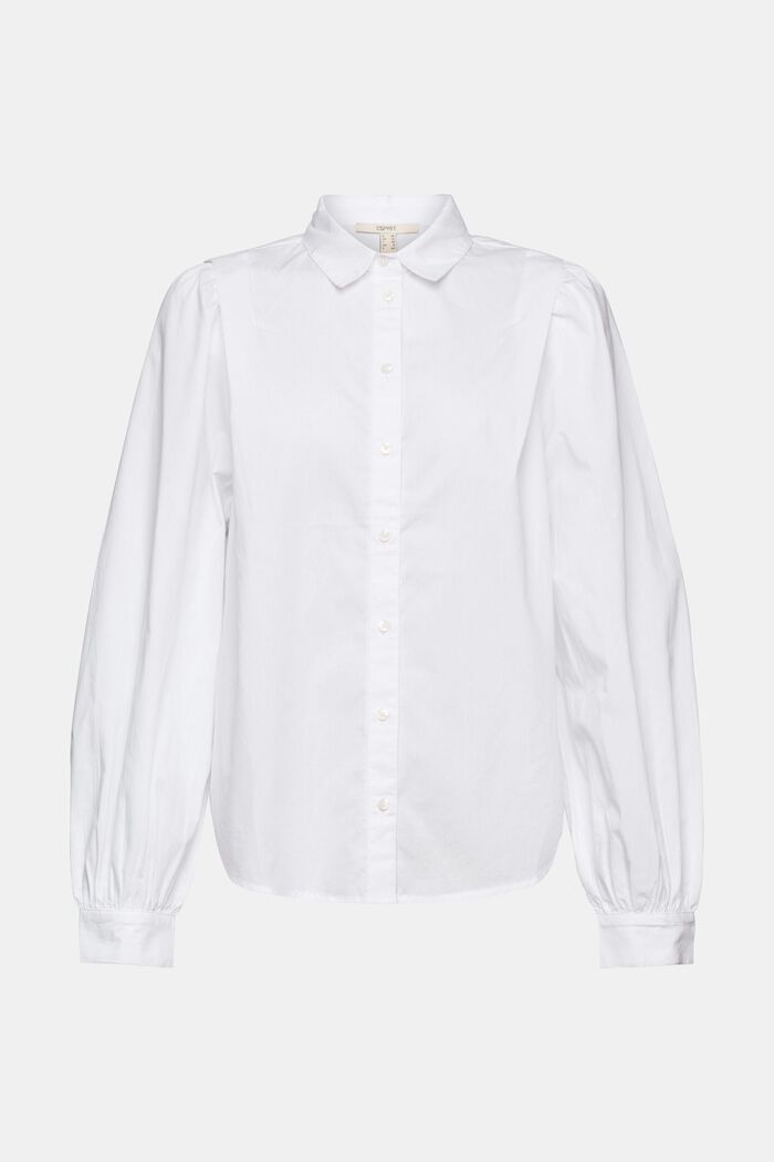 Shirt blouse in 100% organic cotton, WHITE, overview