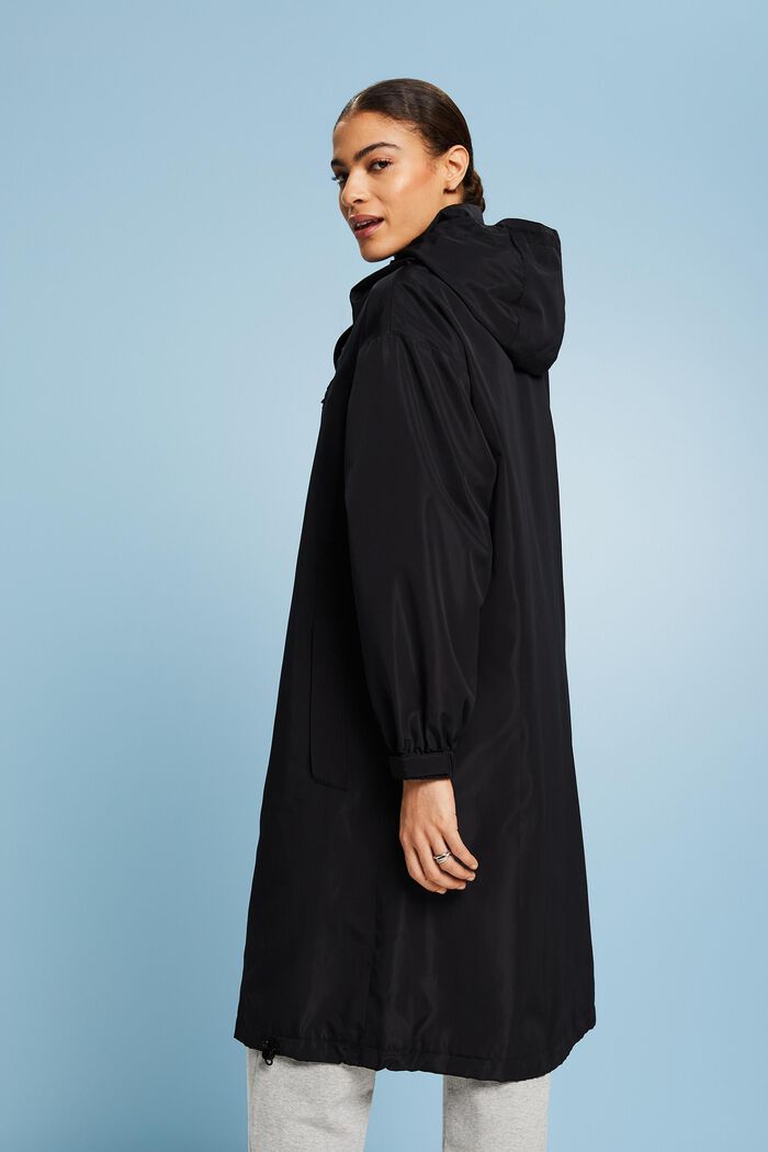 Detachable Hooded Coat, BLACK, detail image number 2