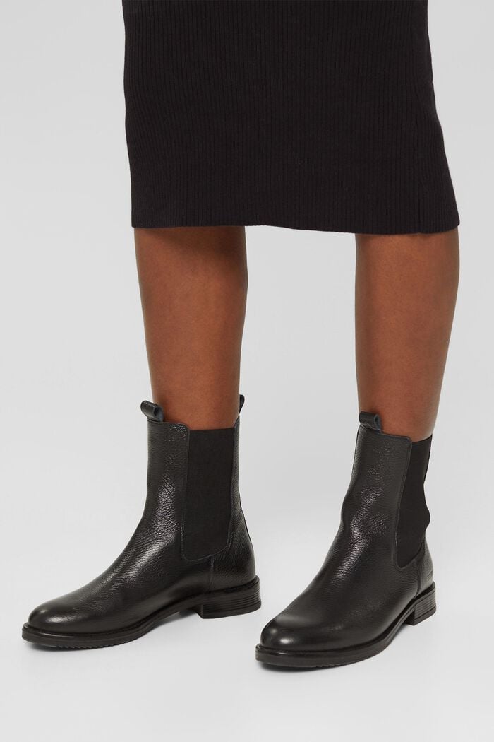 Smooth leather Chelsea boots, BLACK, detail image number 3