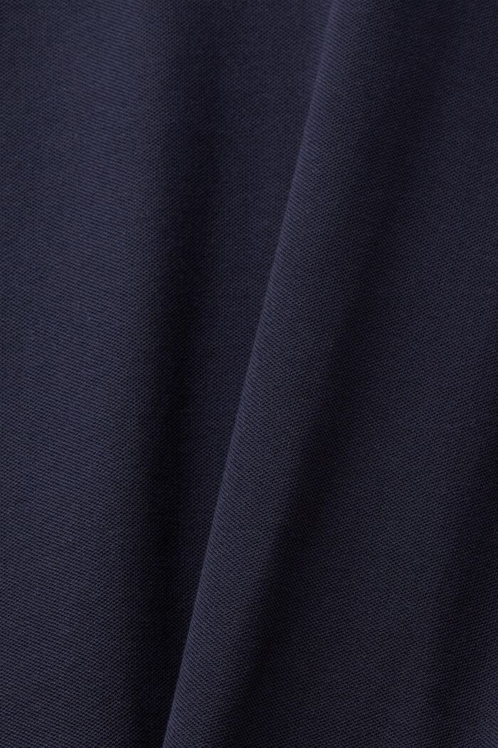 Slim fit cotton pique polo shirt, NAVY, detail image number 5