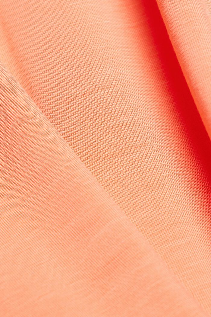 Lyocell blend T-shirt with chiffon details, CORAL ORANGE, detail image number 4