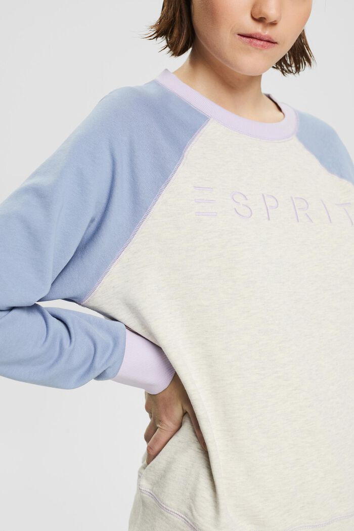 Multi-coloured sweatshirt with a logo, PASTEL GREY, detail image number 2