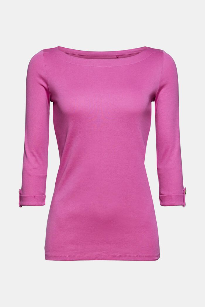 Organic cotton top with 3/4-length sleeves, PINK FUCHSIA, detail image number 7