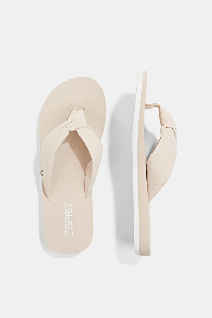 Thong sandals with textile straps, DUSTY NUDE, detail image number 1