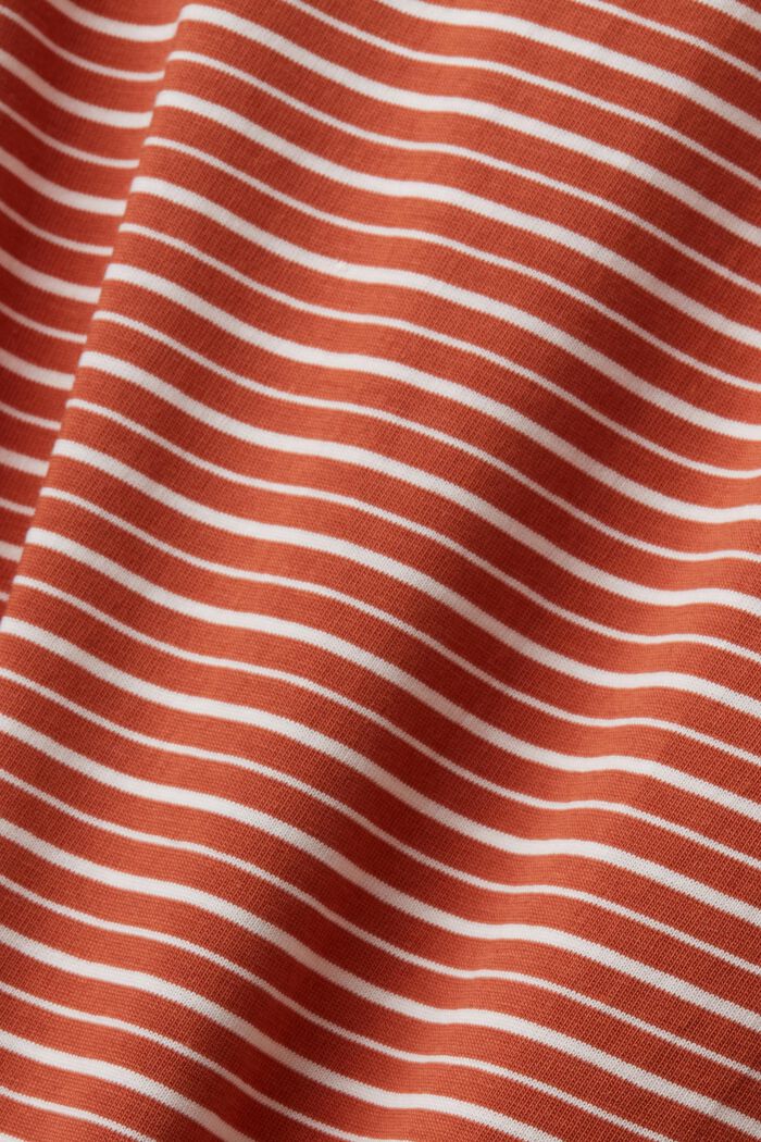 Striped T-shirt, 100% cotton, TERRACOTTA, detail image number 4