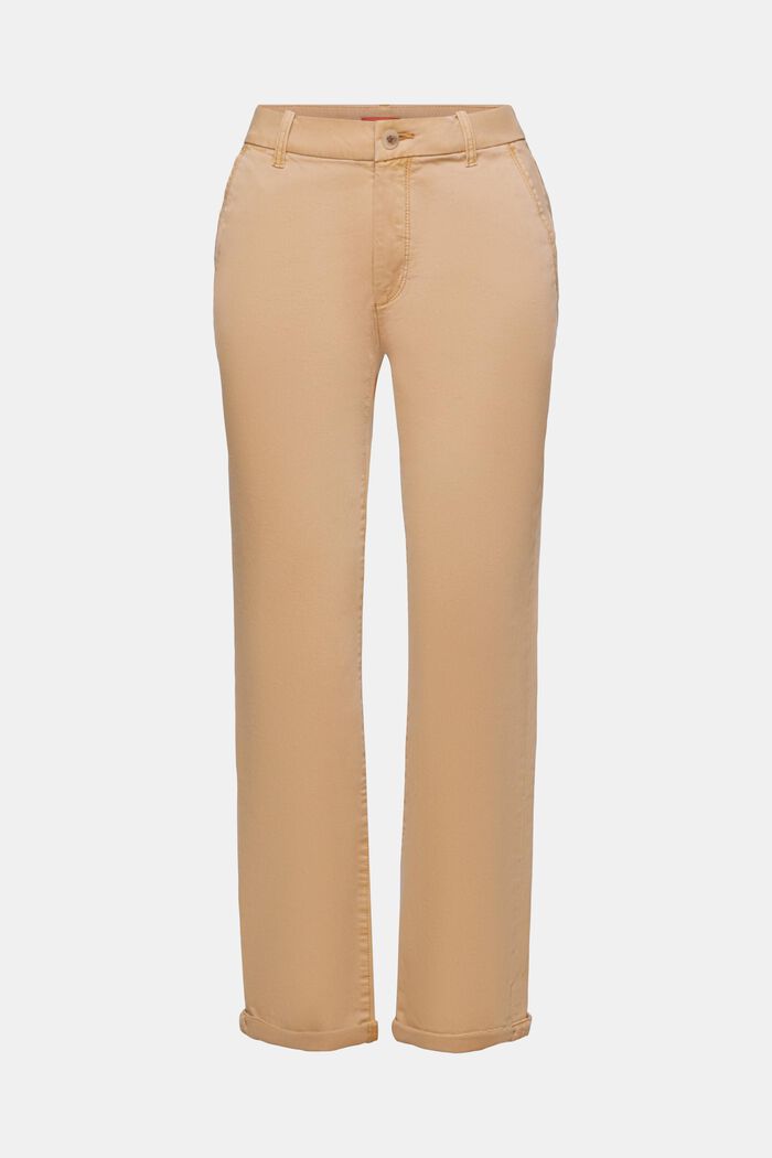 Straight Fit Mid-Rise Chino Pants, BEIGE, detail image number 6