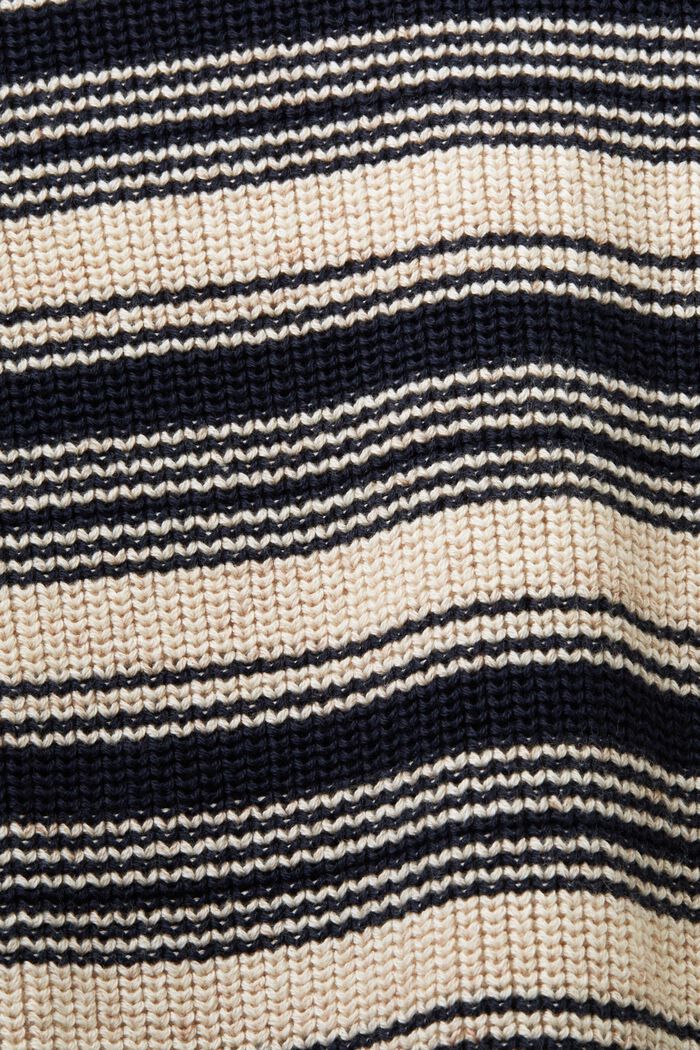 Striped crewneck jumper, 100% cotton, NAVY, detail image number 5