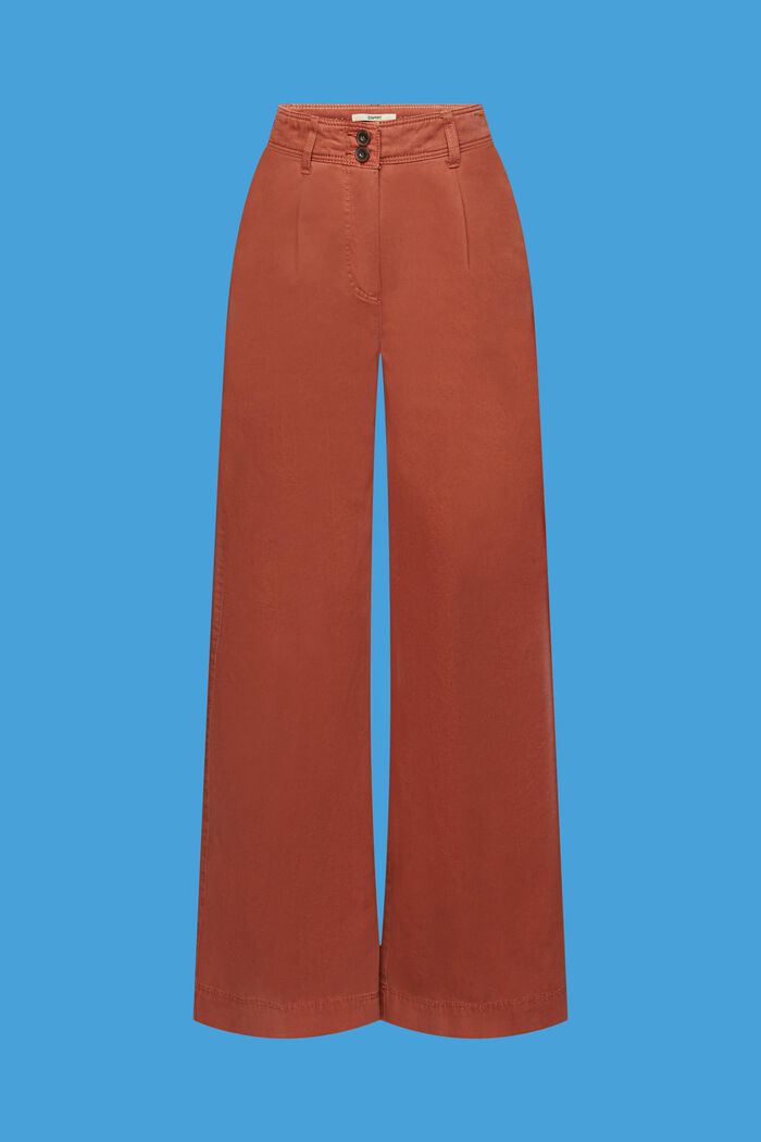 Wide leg chino trousers, RUST BROWN, detail image number 7