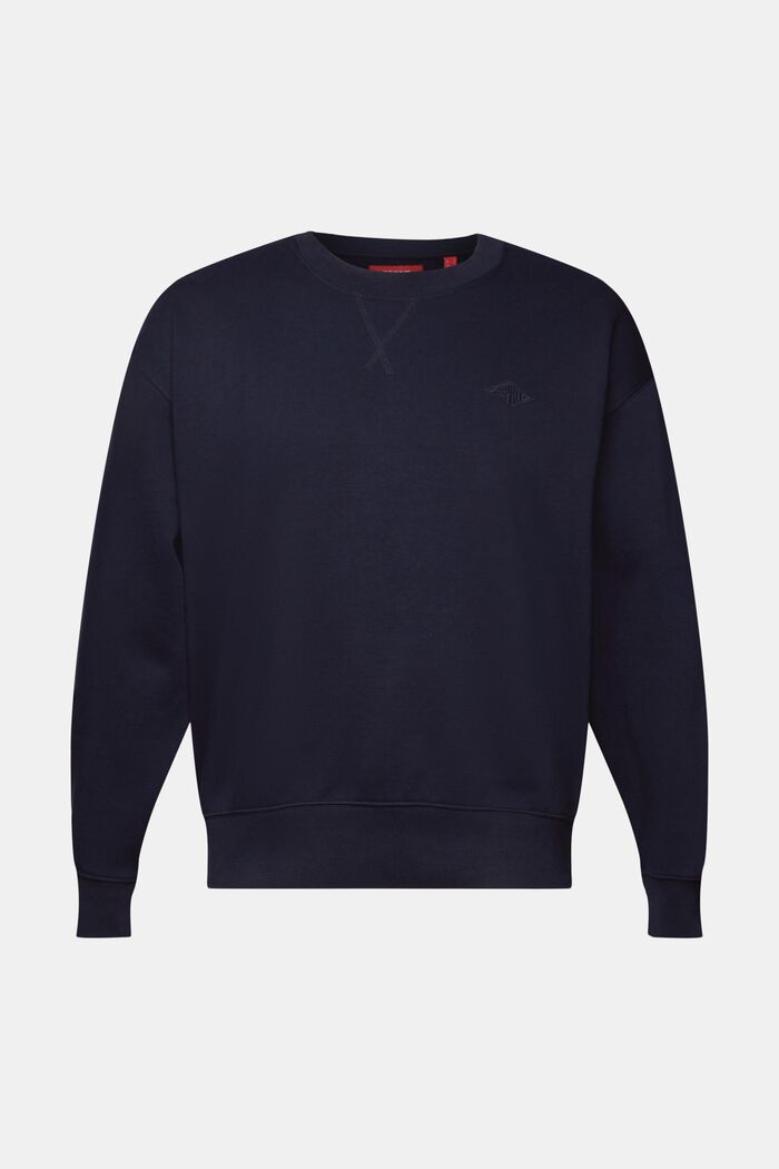 Sweatshirt with logo stitching, NAVY, detail image number 5