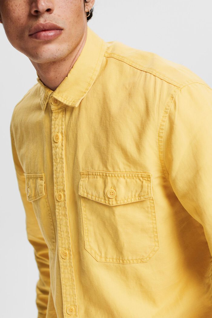 Made of blended linen: Oversized shirt, YELLOW, detail image number 2