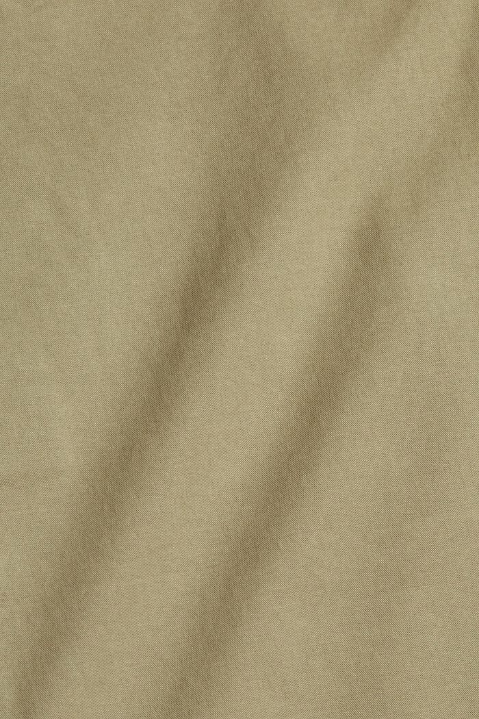 Stretch trousers with an elasticated waistband, organic cotton, LIGHT KHAKI, detail image number 4