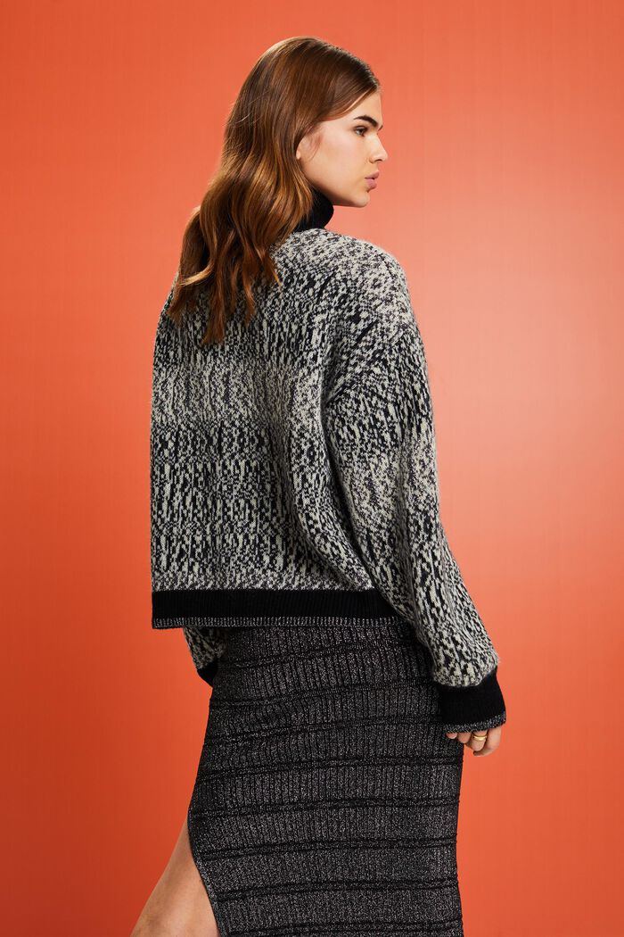 Jacquard Lamé Sweater, BLACK, detail image number 2