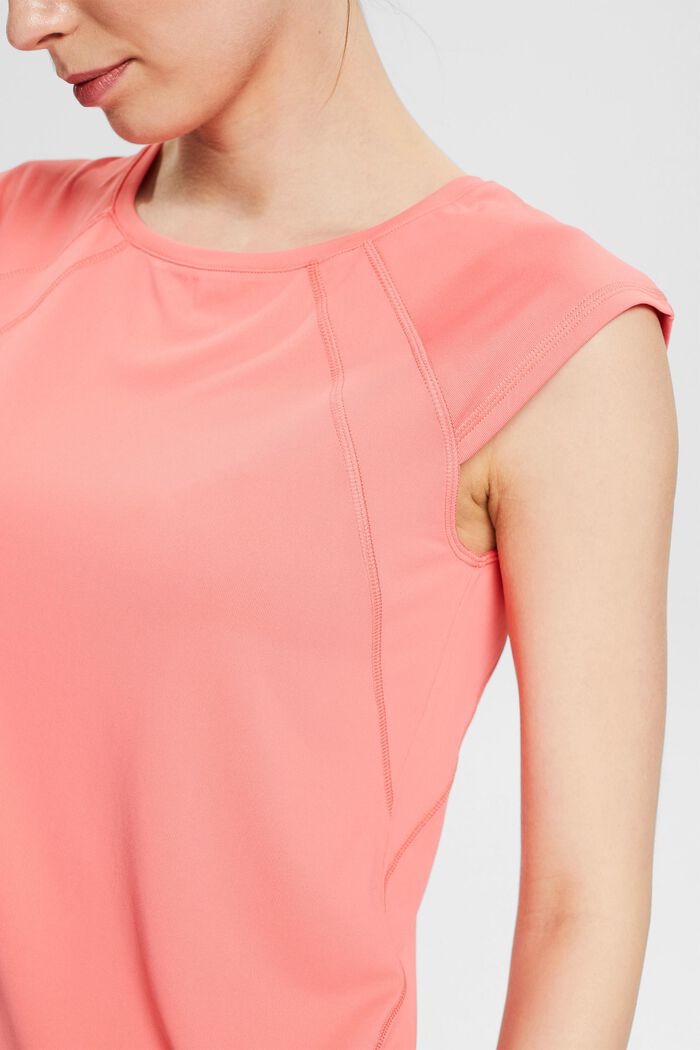 Made of recycled material: high-performance top with E-DRY technology, CORAL, detail image number 2