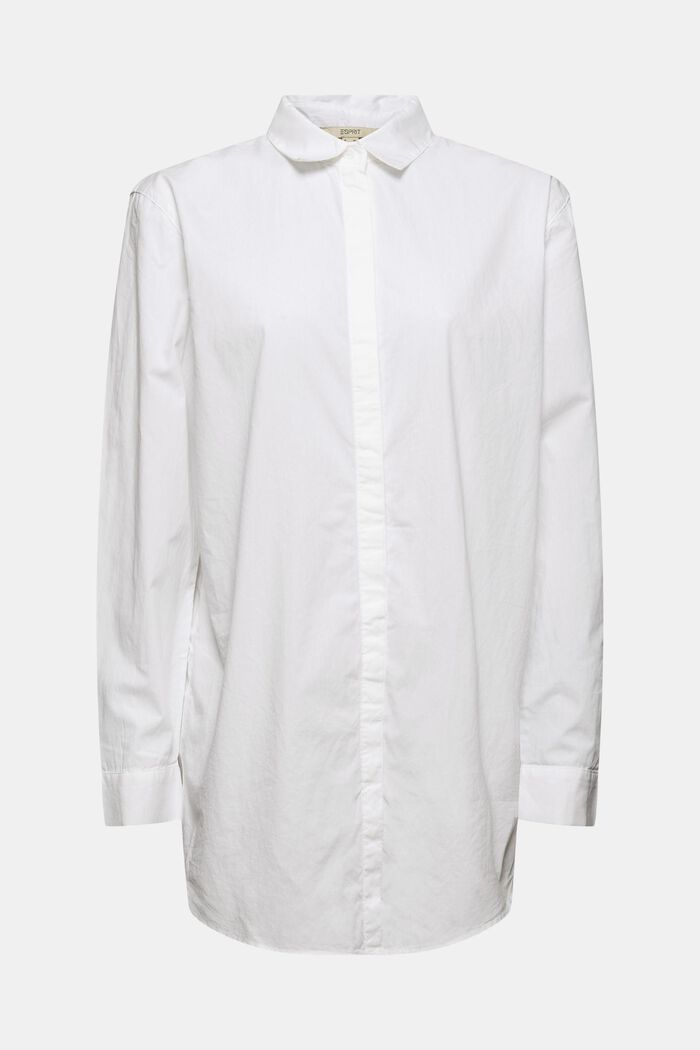 Long blouse made of 100% organic cotton, WHITE, overview