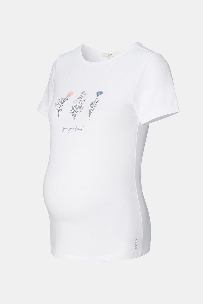 T-shirt with print, organic cotton, BRIGHT WHITE, overview