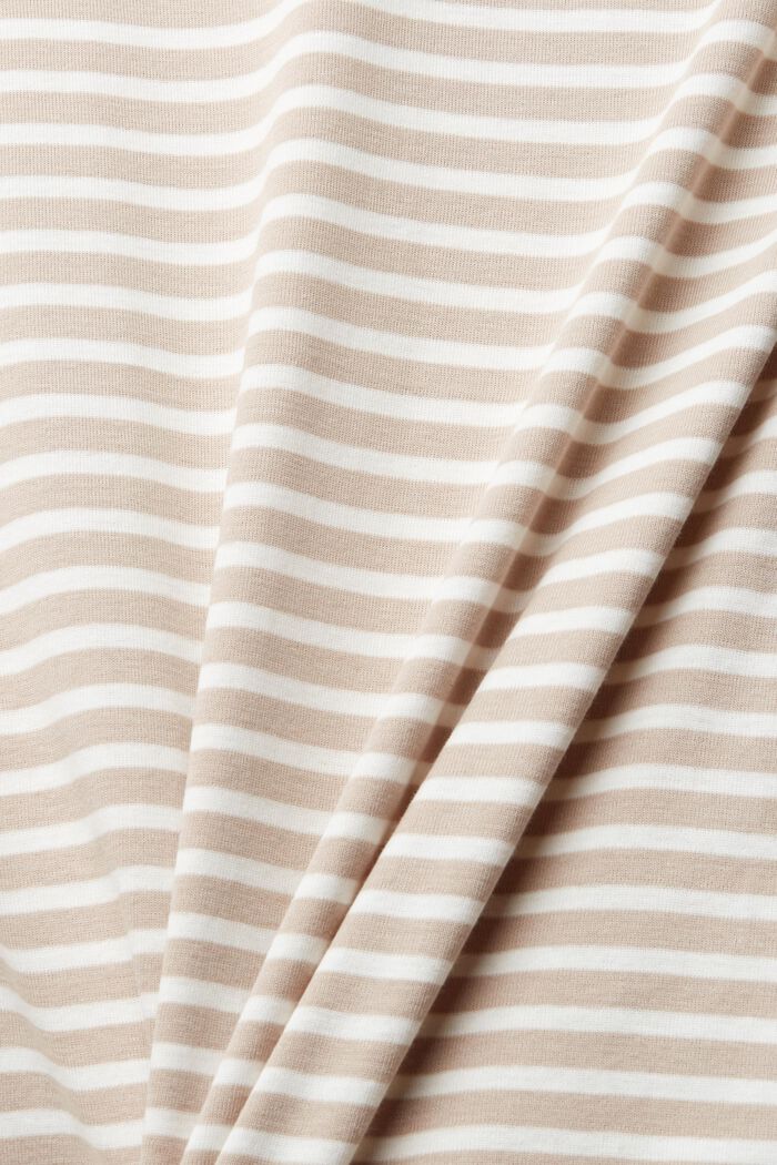 Striped long sleeve top made of 100% organic cotton, LIGHT TAUPE, detail image number 1