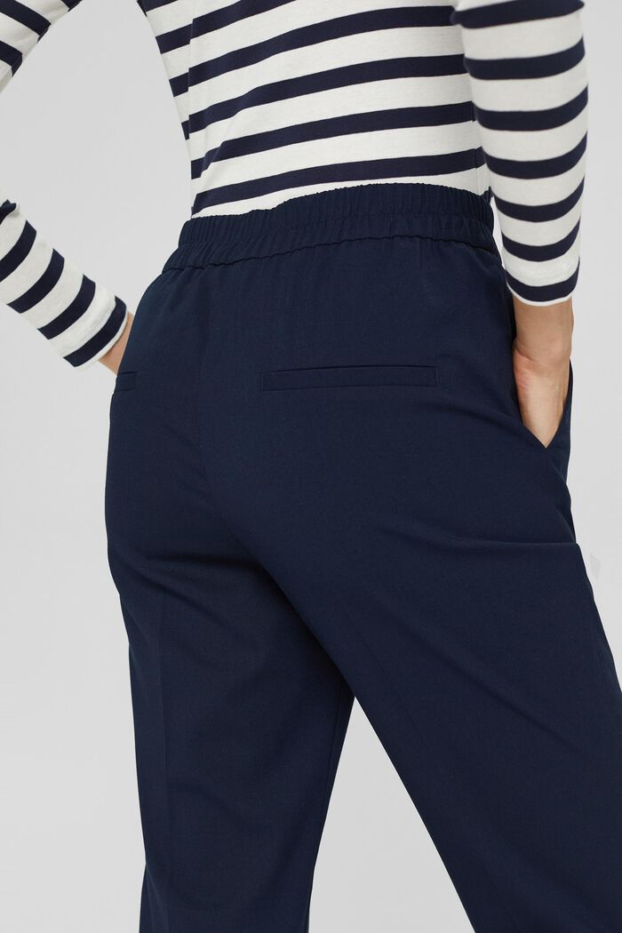 Mid-rise cropped trousers, NAVY, detail image number 0