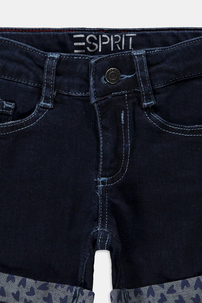 Recycled: denim shorts with an adjustable waistband, BLUE DARK WASHED, detail image number 2