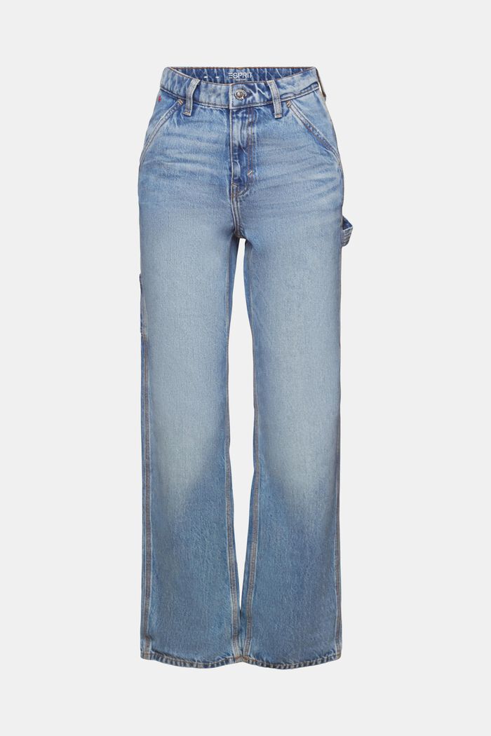 Recycled: carpenter straight fit jeans, BLUE BLEACHED, detail image number 6